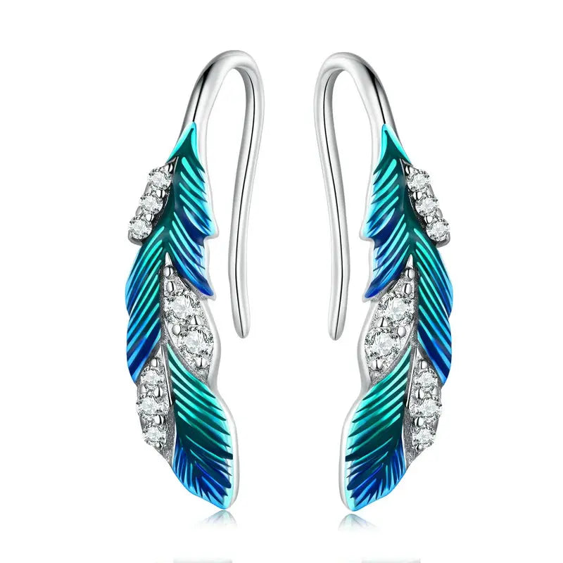 Blue Feathers Earrings - la Vérité